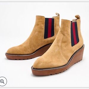CECELIA NEW YORK Nutella Suede Wedge Booties Gemma/Gwen Boots.   Size 6. New.